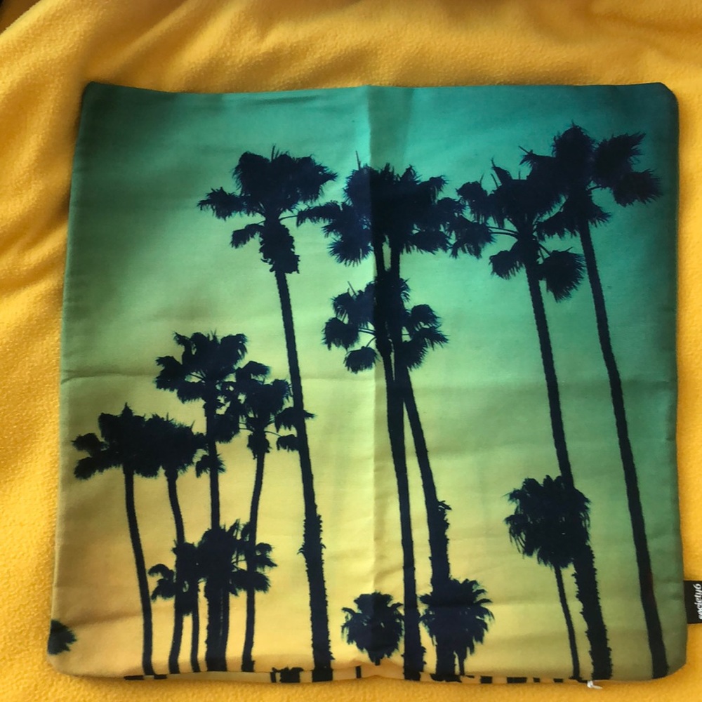18x18 sunset palm trees pillowcase